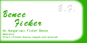 bence ficker business card